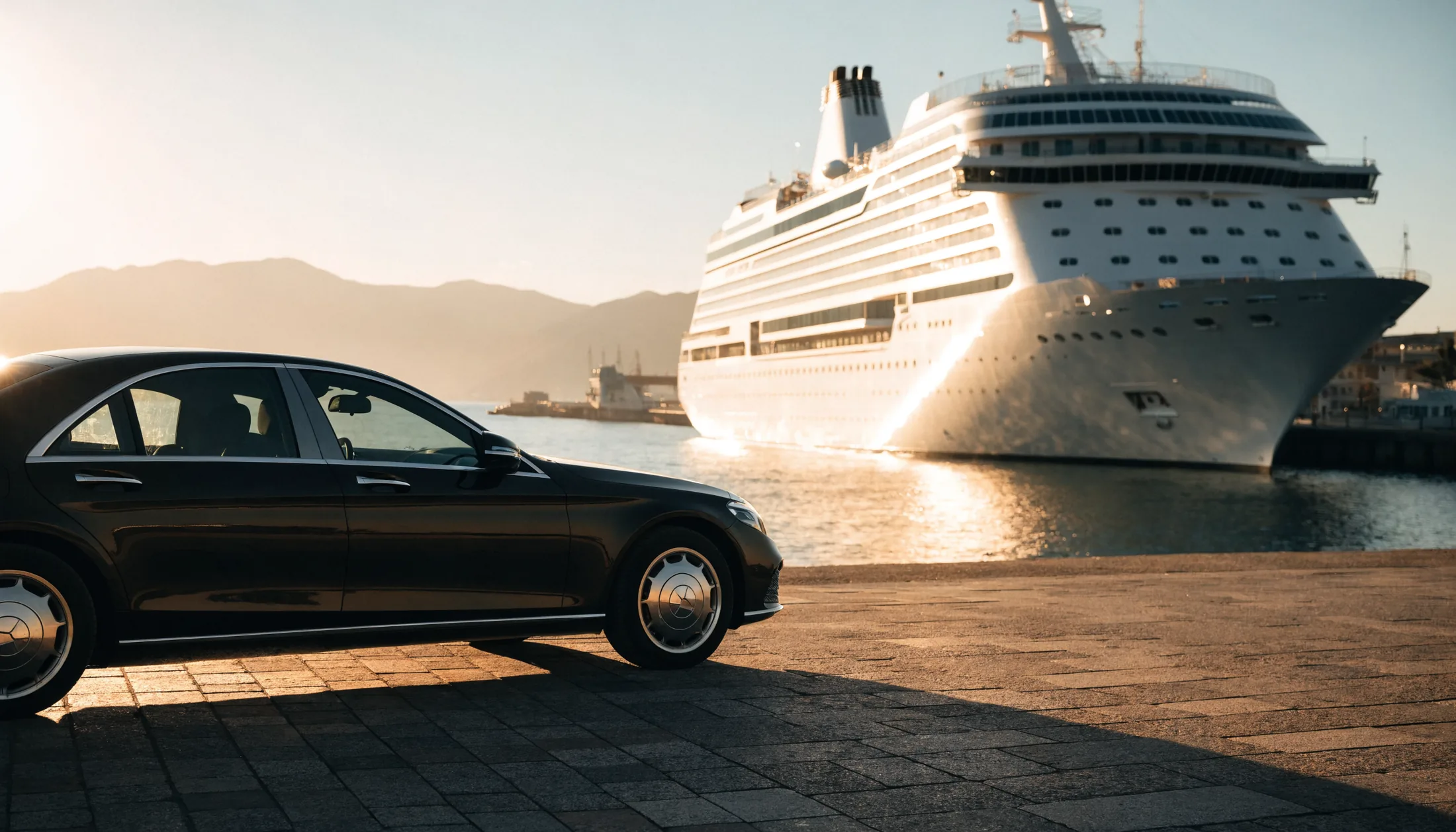 Auto con autista al porto di Civitavecchia