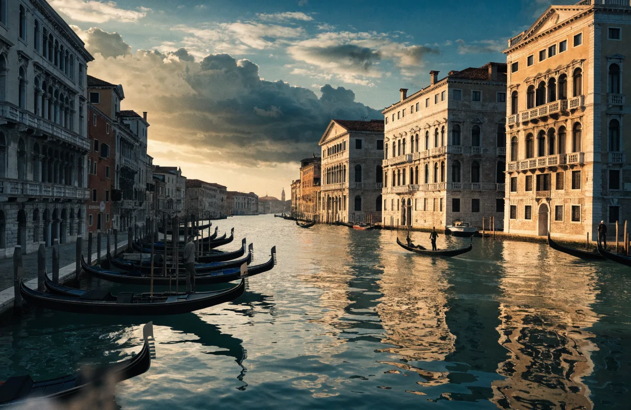 Il Canal Grande di Venezia al tramonto